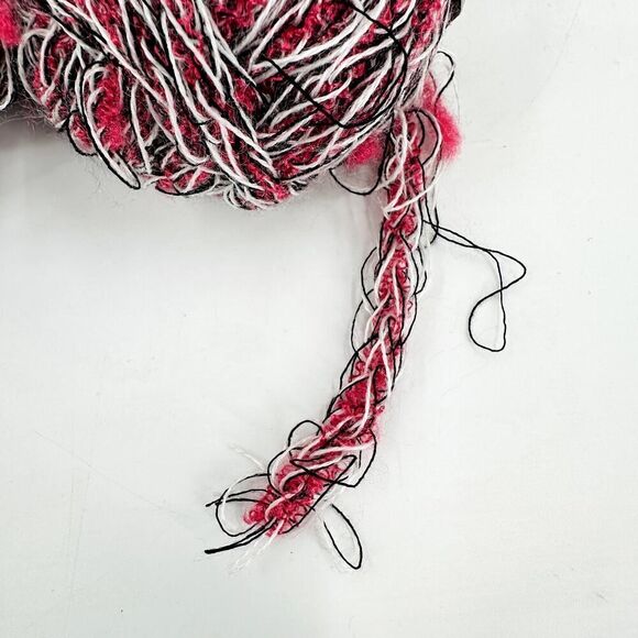 Festival Mix Fiber Yarn Pink White Black Lot (6) Multi Texture 50g Acrylic Blend - Picture 3 of 6